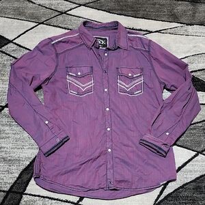 BUCKLE BLACK ATHLETIC-FIT PEARL SNAP EMBROIDEREY ACCENTS LONG-SLEEVED SHIRT